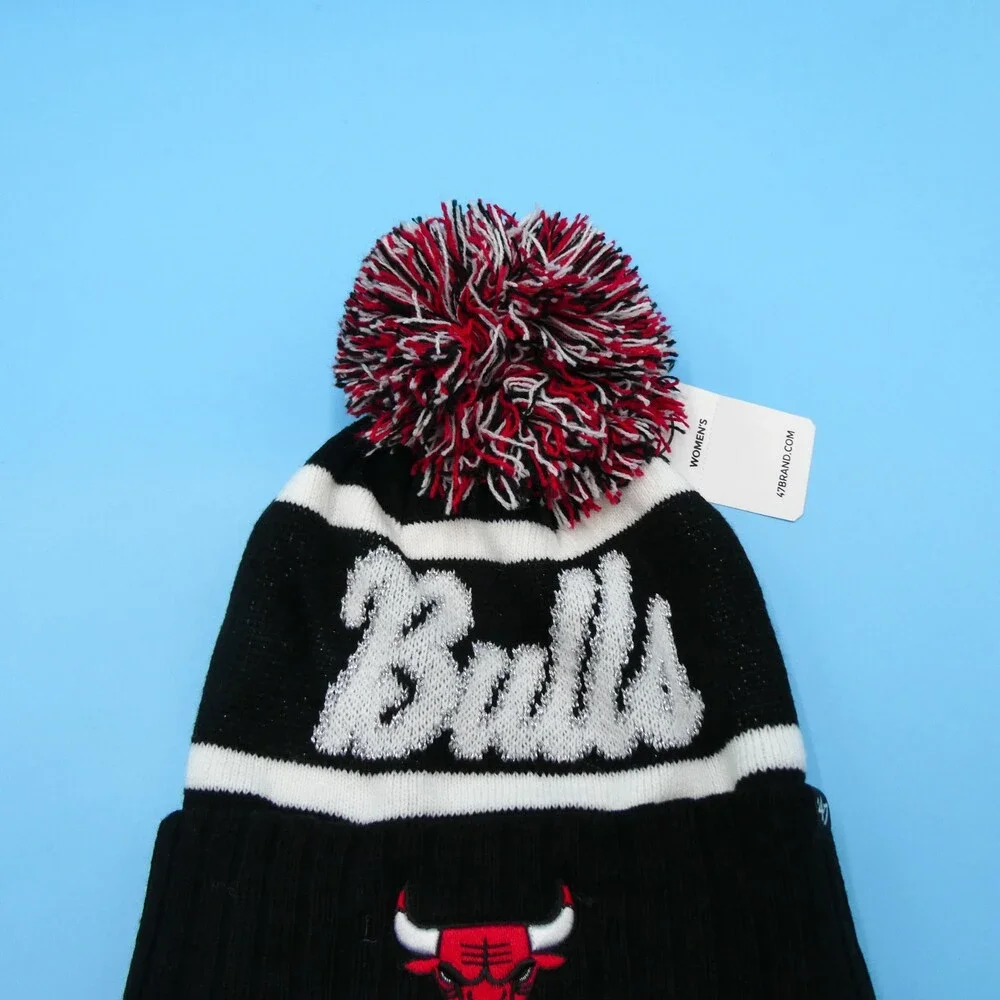 '47 Brand Chicago‎ Bulls Winter Hat Womens Black Knit Acrylic Beanie NBA Script